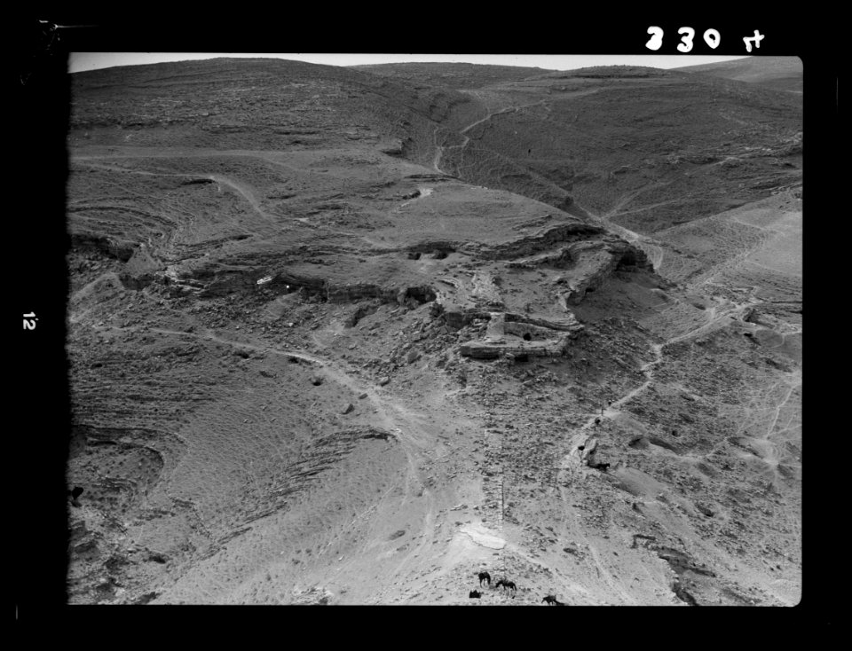 Transjordan. East of the Dead Sea. Machaerus. Ruins at foot of el-Meshneka. Here probably existed a connecting wall with Castle Hill LOC matpc.15284