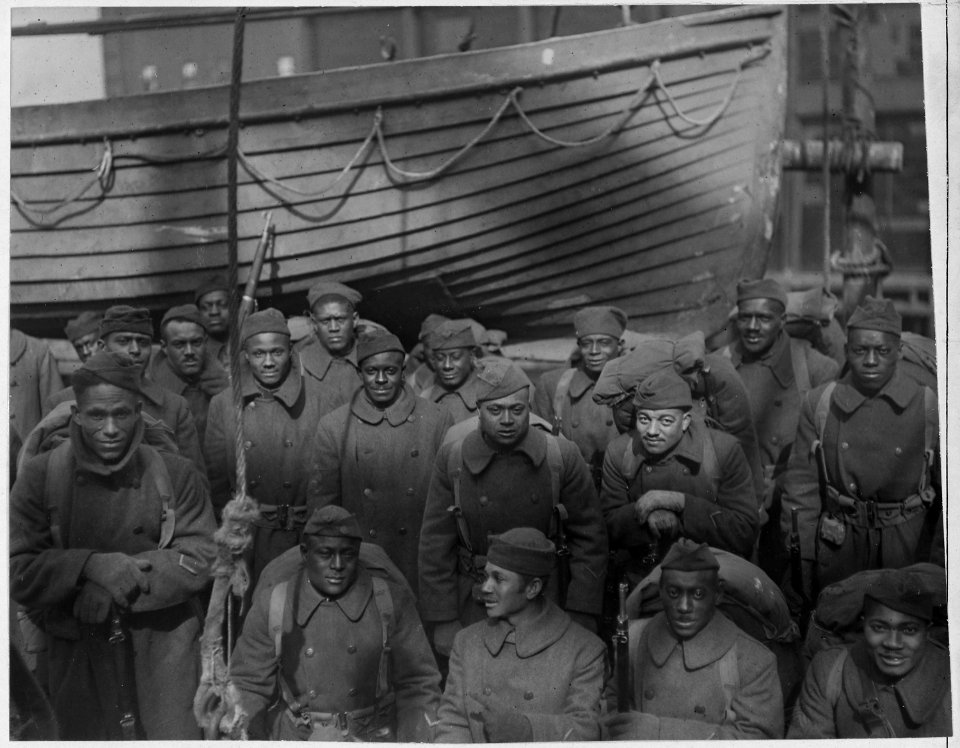Transport Ulna brings back (African American) of 317th. Supply train on deck of transport when sh . . . - NARA - 533547