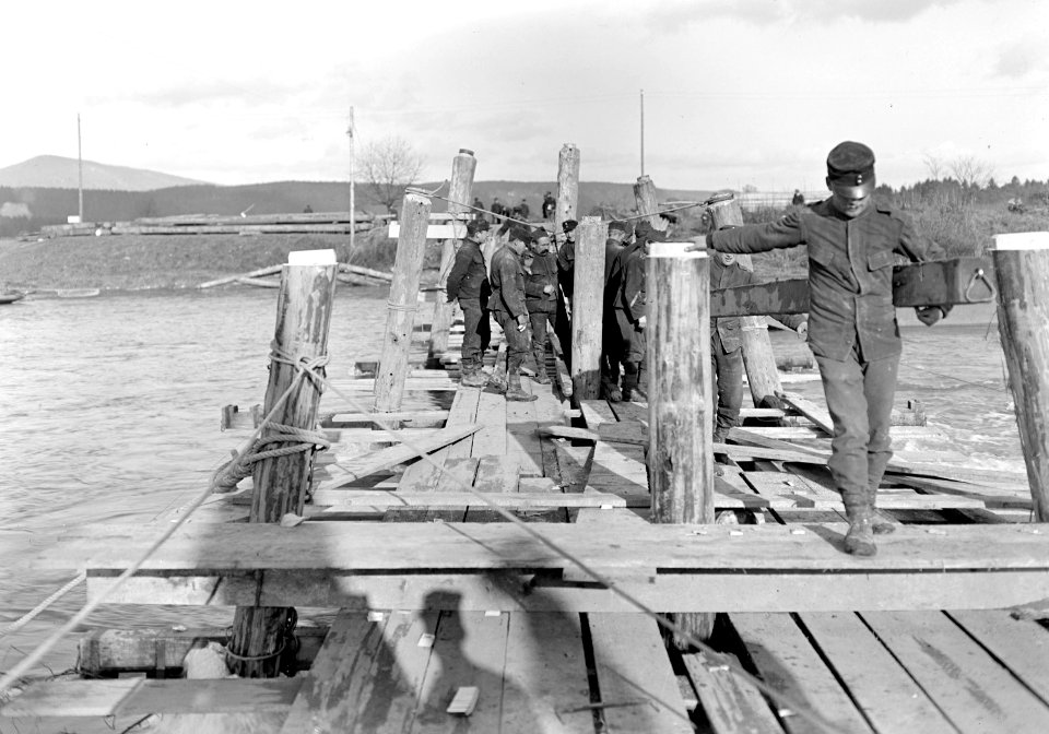 Transport der Träger auf der Arbeitsbrücke - CH-BAR - 3239224