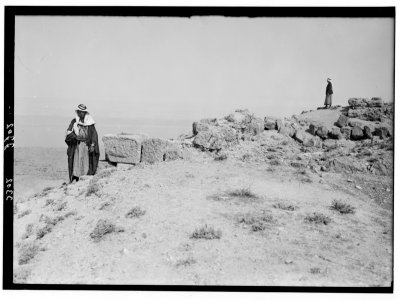 Transjordan. East of the Dead Sea. Machaerus. Top of El-Meshneka. Few remaining stones from Herod's period. LOC matpc.02725