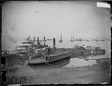 Transport fleet on James River, Va - NARA - 529331 photo