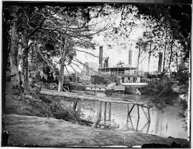 Transports and barges on Pamunkey River, Va - NARA - 524872 photo