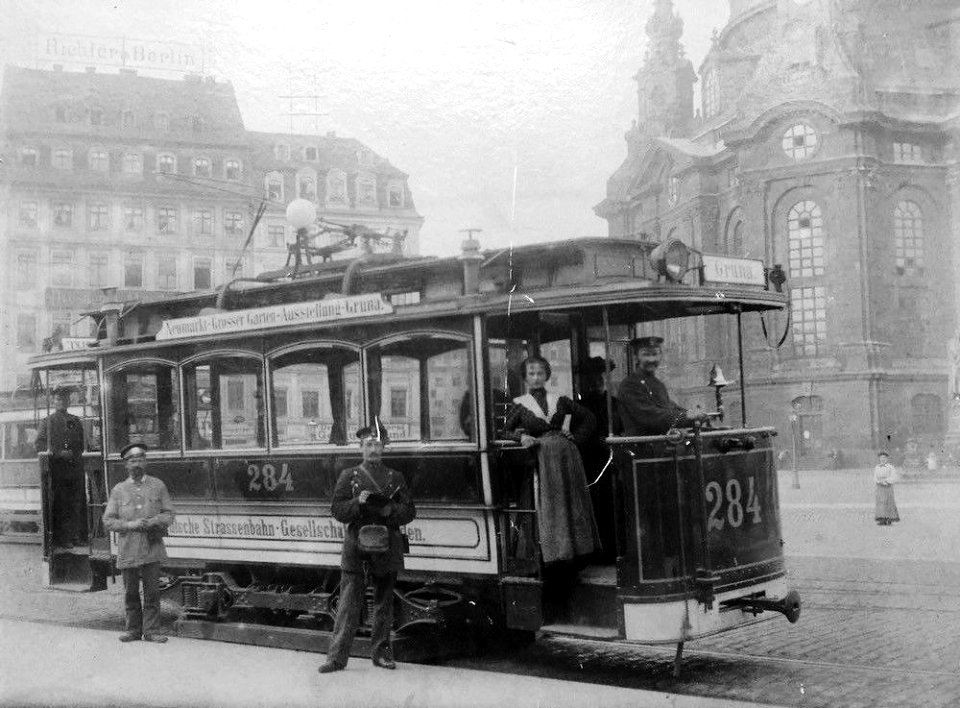 Tranvía a Grunau bella época Dresde