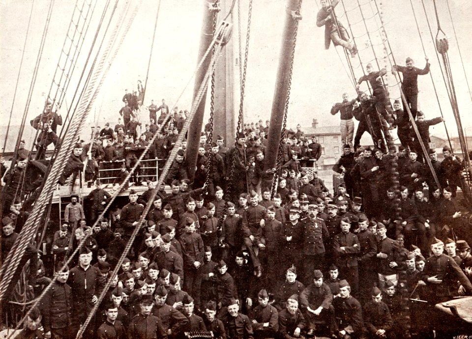 Transport der koloniale reserve in 1896 naar indie