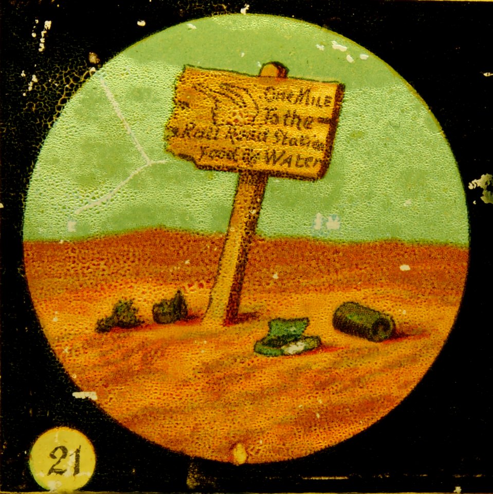 Travel images Tafel VI, image 21, One mile to the Rail Road Station, Food & Water