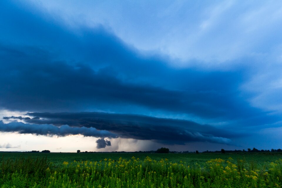 Blue hour evening thunderstorms cumulonimbus
