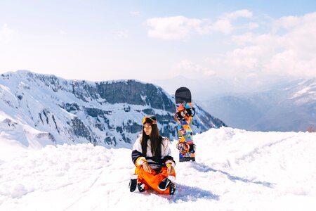 Photoshoot mountain snowboard