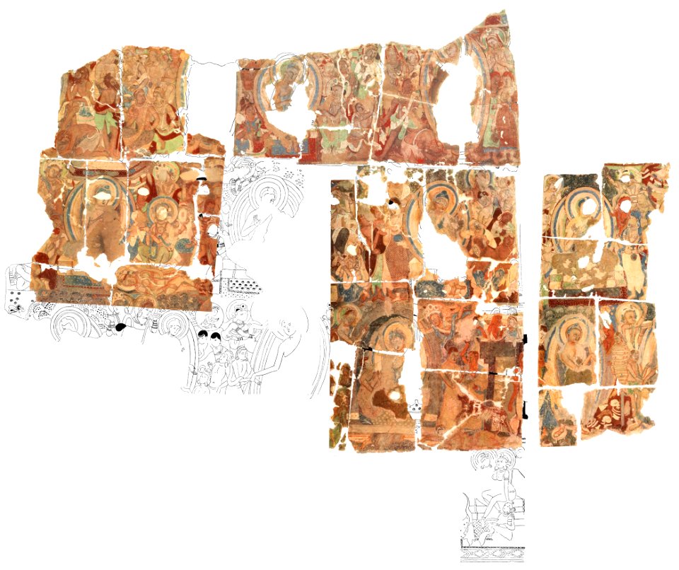 Treasure Cave B, back wall reconstitution