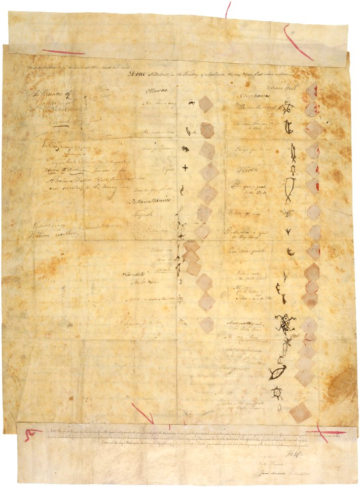 Treaty between the Ottawa, Chippewa, Wyandot, and Potawatomi Indians (Reverse) (3678684775)
