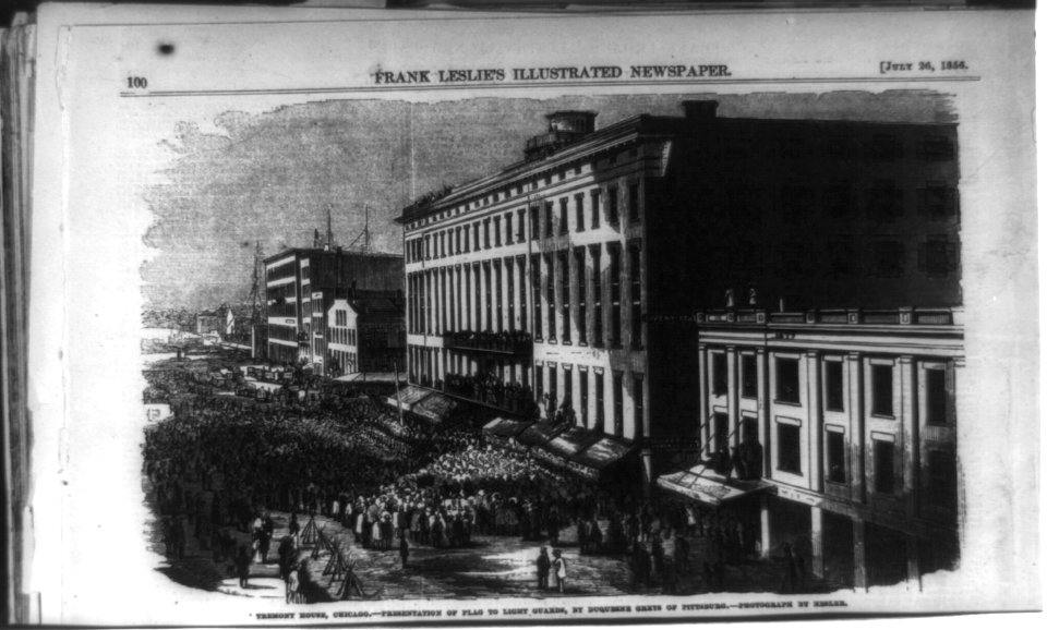 Tremont House, Chicago - presentation of flag to Light Guards, by Duquesne Greys of Pittsburgh LCCN99614042