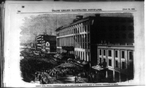 Tremont House, Chicago - presentation of flag to Light Guards, by Duquesne Greys of Pittsburgh LCCN99614042