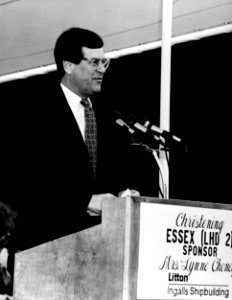 Trent Lott speaks at the christening of the amphibious assault ship ESSEX (LHD-2)