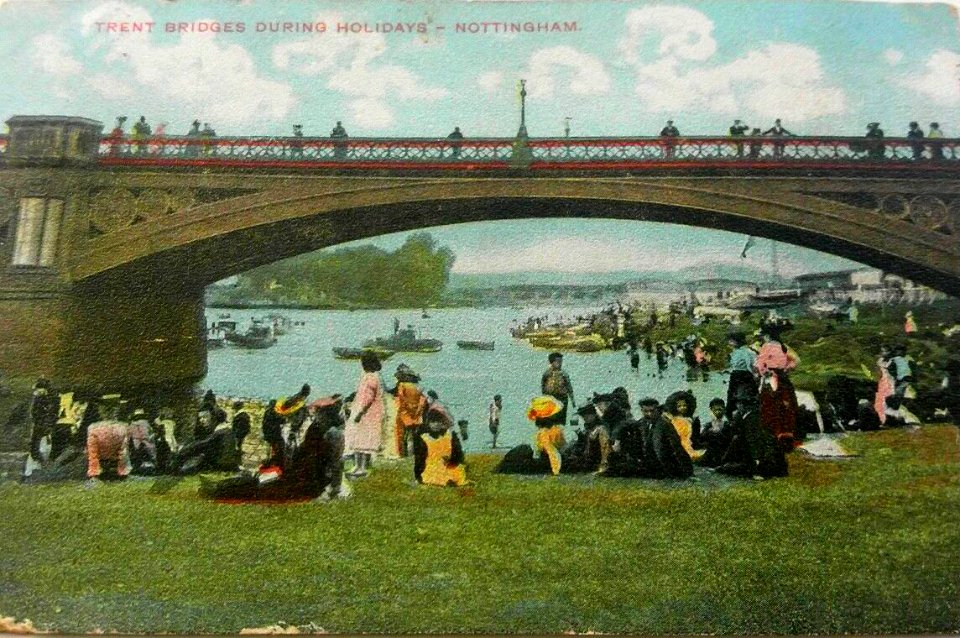 Trent Bridge during holidays postcard