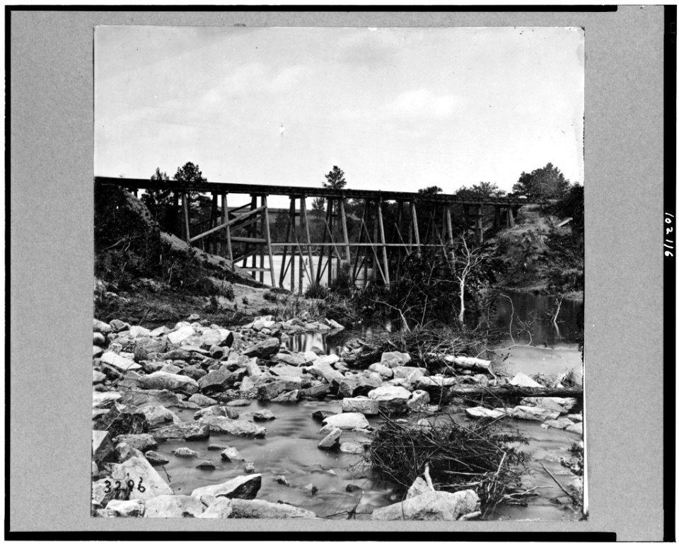 Trestle bridge on south side of railroad, near Petersburg, Virginia, April 1865 LCCN90715582