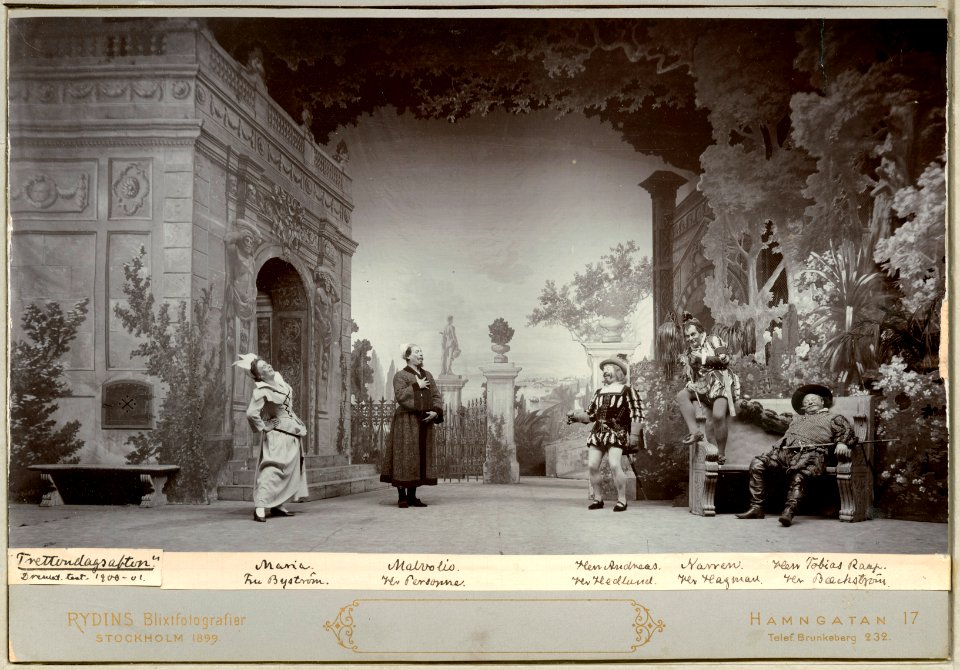 Trettondagsafton, Dramatiska teatern 1900. Föreställningsbild - SMV - H11 039
