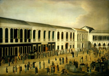 Trial of Four British Seamen at Canton, 1 October 1807- Scene Outside the Court RMG BHC0580