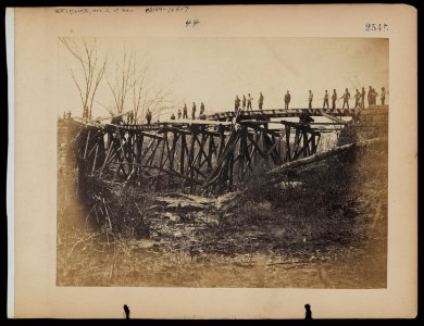 Trestle bridge across Bull Run, after the freshet of 1863 LCCN2006676173