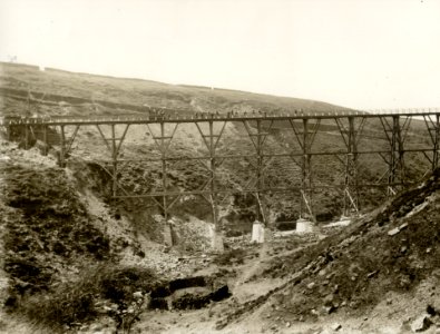 Trestle bridge of the Blake Dean Railway under construction