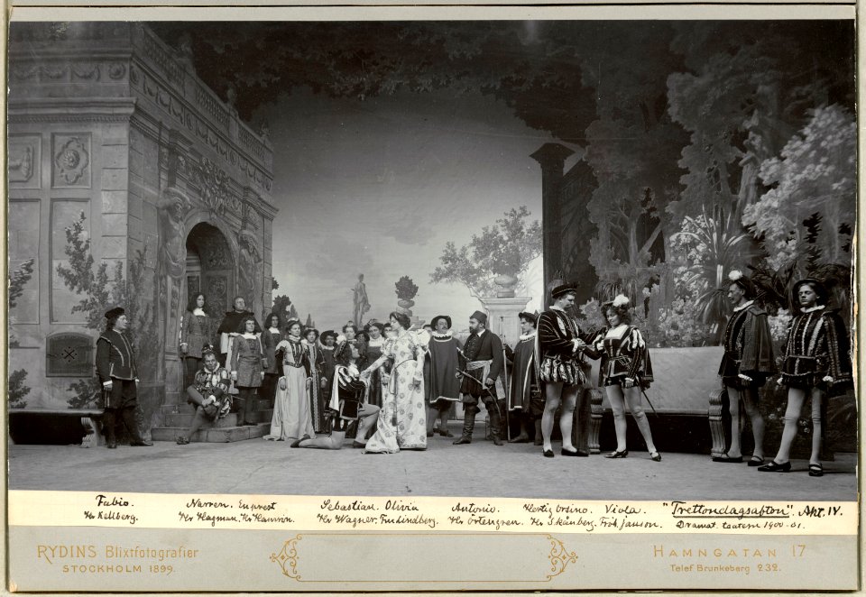Trettondagsafton, Dramatiska teatern 1900. Föreställningsbild - SMV - H11 037