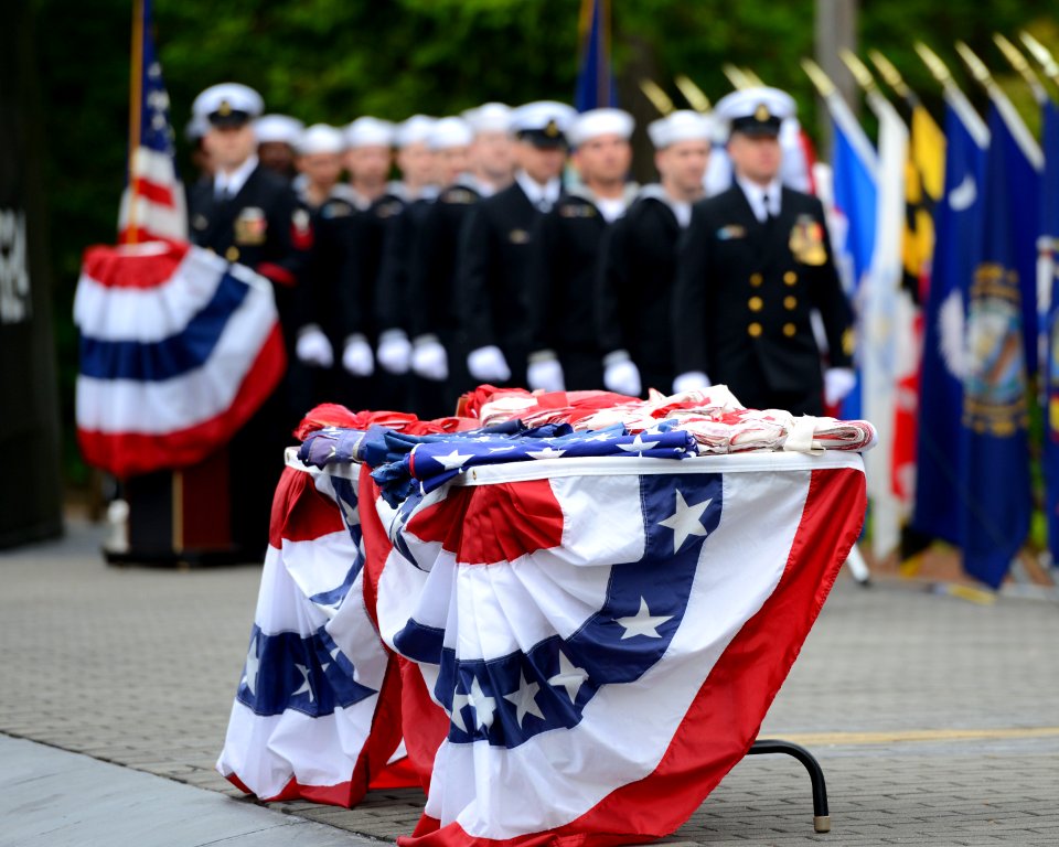 Trident Training Facility Bangor ceremoniously retires US flags 150612-N-VZ328-009