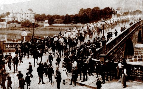 Trier Römerbrücke Kaisermanöver 1893