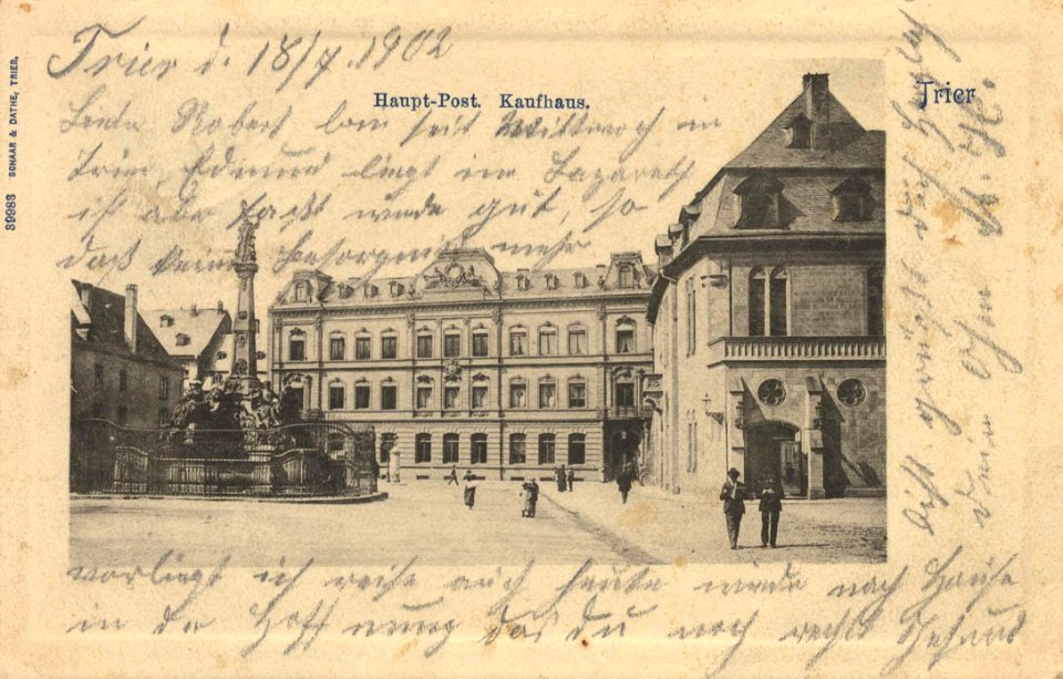 Trier, Rheinland-Pfalz - Postamt, Kaufhaus (Zeno Ansichtskarten)