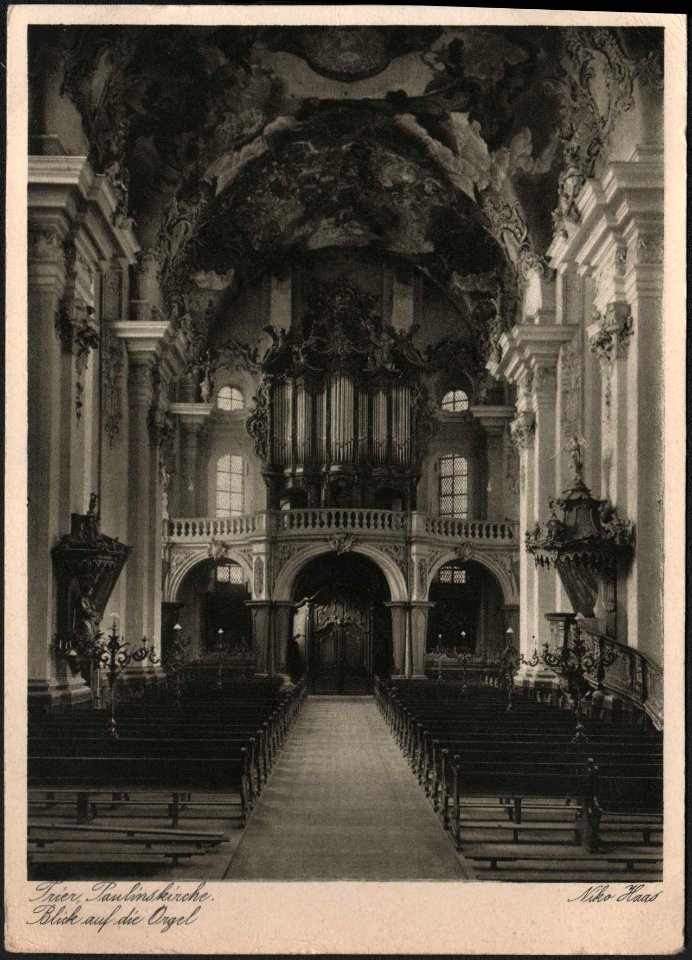 Trier, Paulinskirche - Blick auf die Orgel