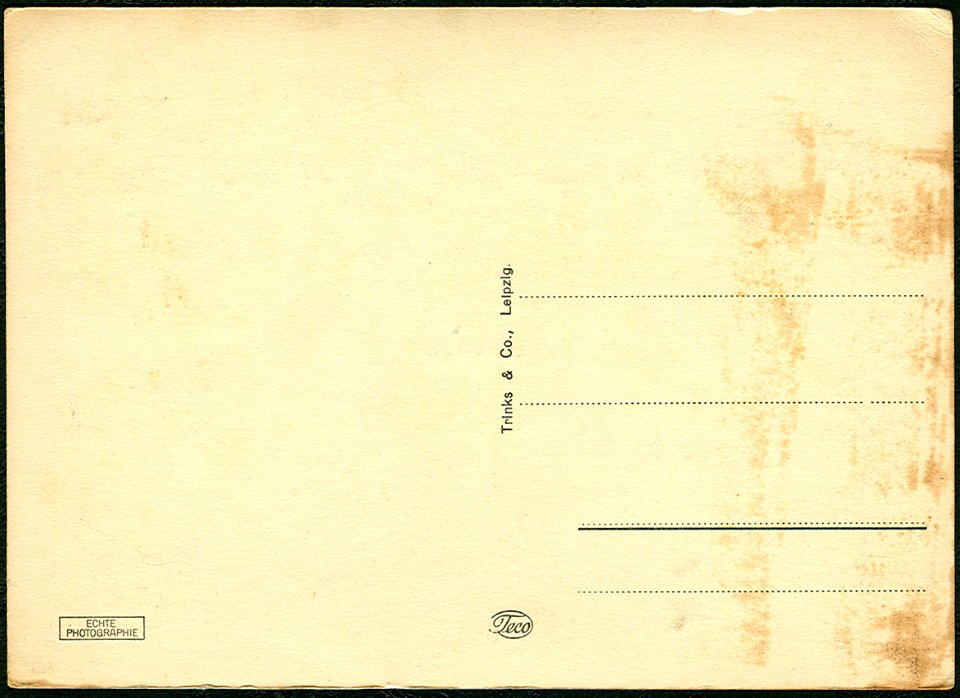 Trinks & Co. PC 00031 Hannover. Leinepartie Adressseite Echte Photographie Teco