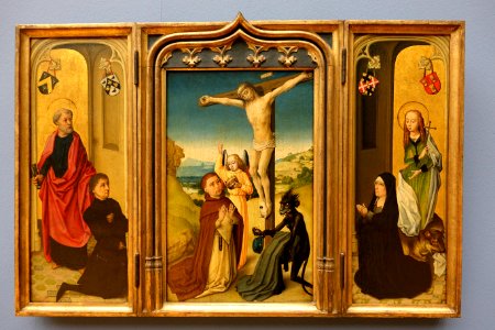 Triptych of Pieter van de Woestijne, view 1, Netherlands, c. 1475, oak - Bode-Museum - DSC03206 photo