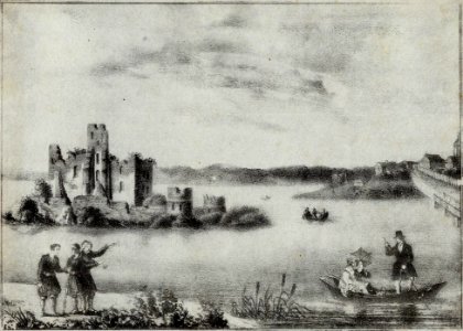 Trocki zamak. Троцкі замак (J. Aziambłoŭski, 1843)