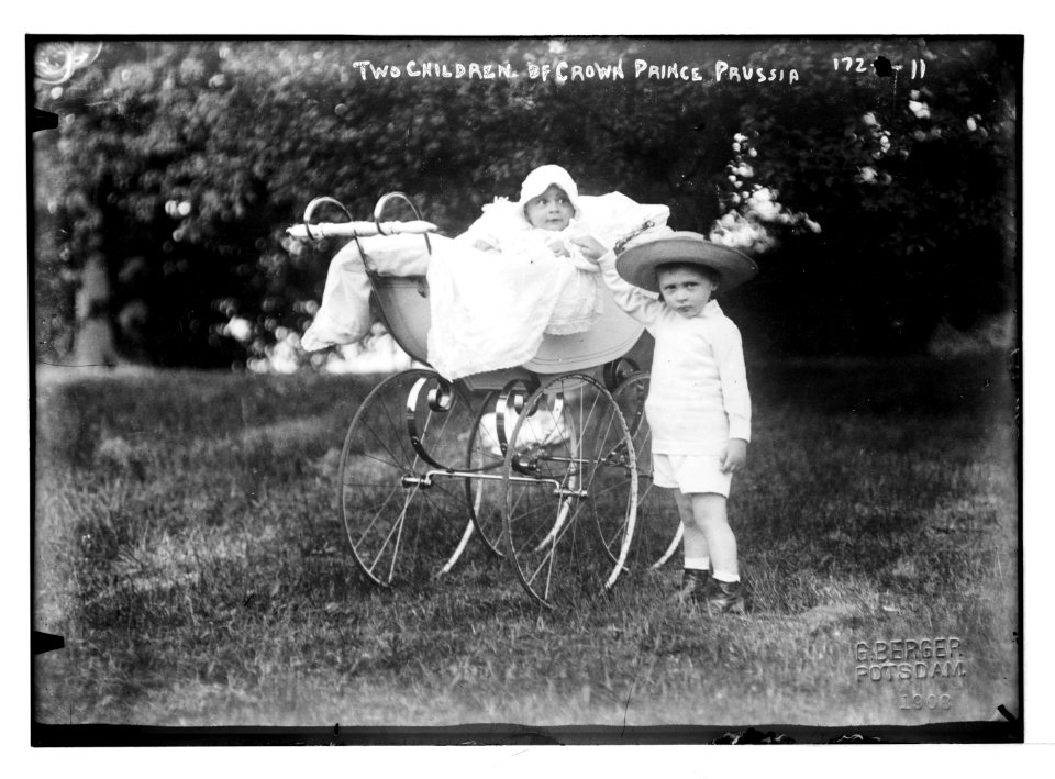 Two children of the Crown Prince of Prussia, one in baby carriage, photo- G. Berger, Potsdam - G. Berger LCCN2014680973
