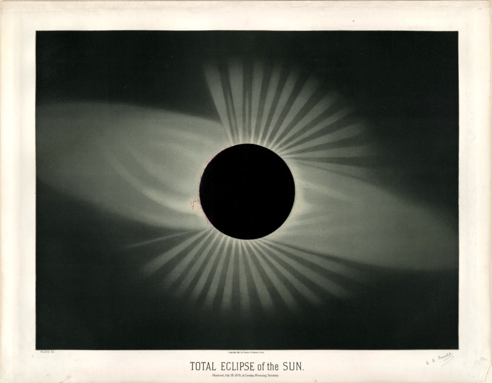 Trouvelot - Total eclipse of the sun - 1878