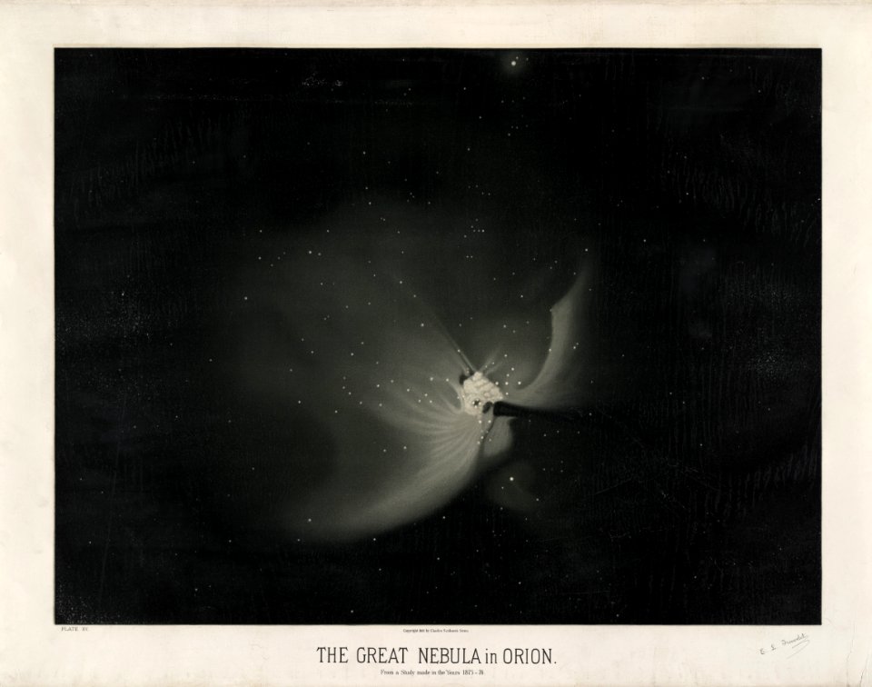 Trouvelot- The great nebula in Orion - 1875