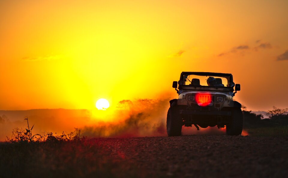 Sunset dusk motor sport