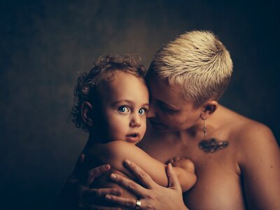 Toddler hug mum