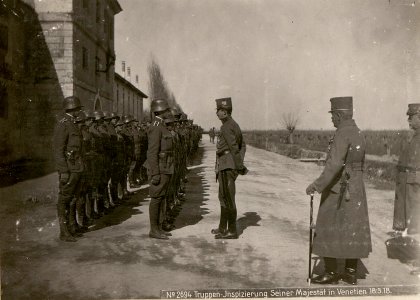 Truppen-Inspizierung Seiner Majestät in Venetien 18.3.18. (BildID 15616491)