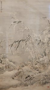 Winter Landscape with Waterfowl, in the Style of Zhou Zhimian by Tsubaki Chinzan