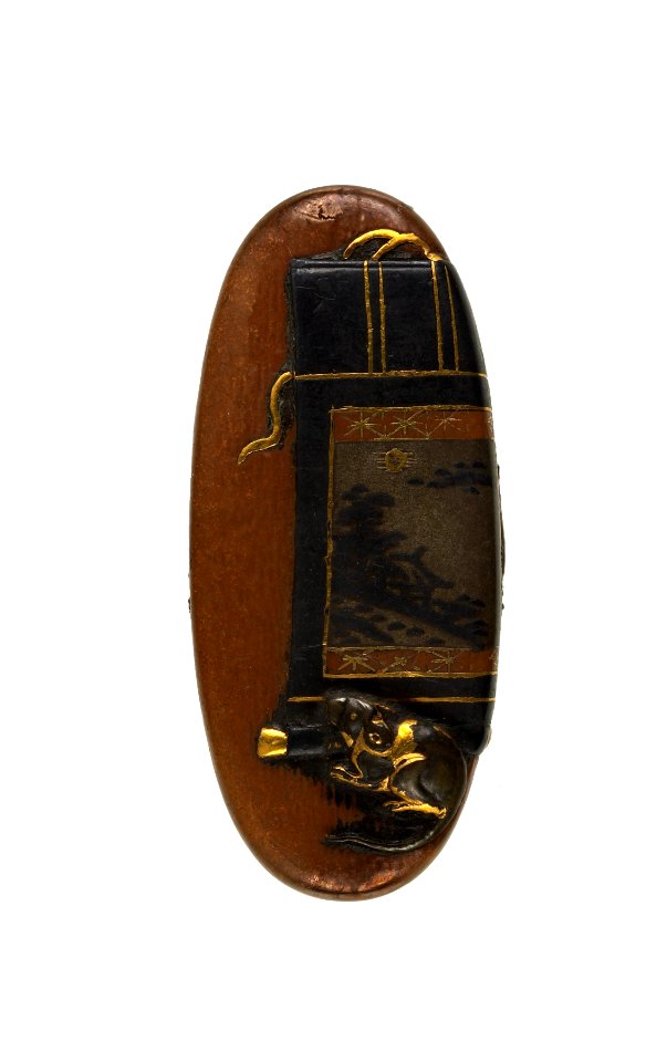Tsuchiya Yasuchika - Kashira with Rat and a Hanging Scroll - Walters 51977