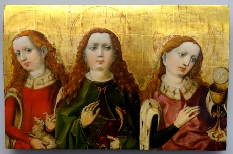 Tucher Altarpiece predella panels, 1 of 3, from the Augustiner-Emeritenkirche, Nuremberg, c. 1440, painting on coniferous wood - Germanisches Nationalmuseum - Nuremberg, Germany - DSC02881
