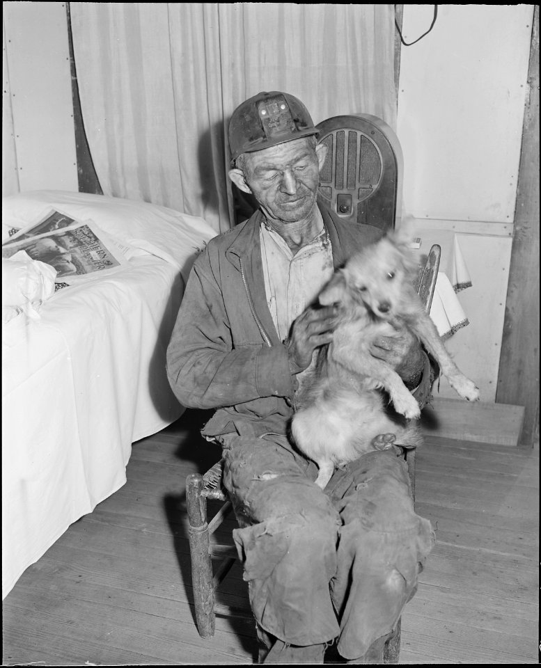 Tudor Circo, a miner, at home. Raven Red Ash Coal Company, No. 2 Mine, Raven, Tazewell County, Virginia. - NARA - 541110