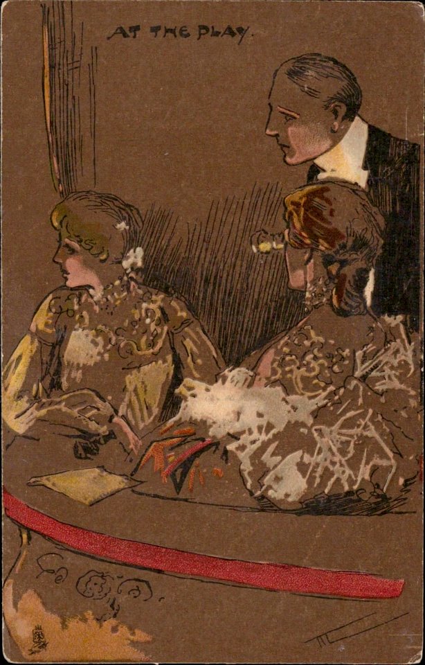 Tuck postcard At the play