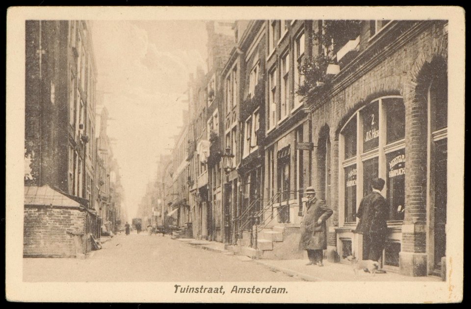 Tuinstraat gezien vanaf de Prinsengracht. Uitgave J. Sleding, Amsterdam, Afb PBKD00113000003