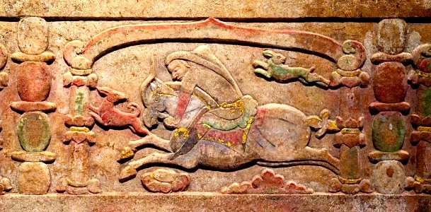 Turkic archer hunting scene with a goat, Northern Zhou tomb, 592 CE (b)