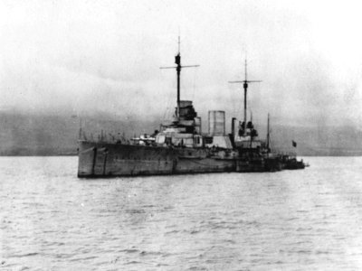 Turkish battlecruiser Yavuz in the sea of Marmora c1919