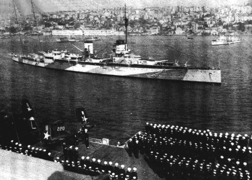 Turkish battlecruiser Yavuz in 1947