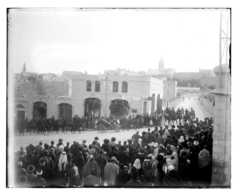 Turkish officers of high rank visiting Jer. (i.e., Jerusalem) Parade. Parade 12 LOC matpc.11471