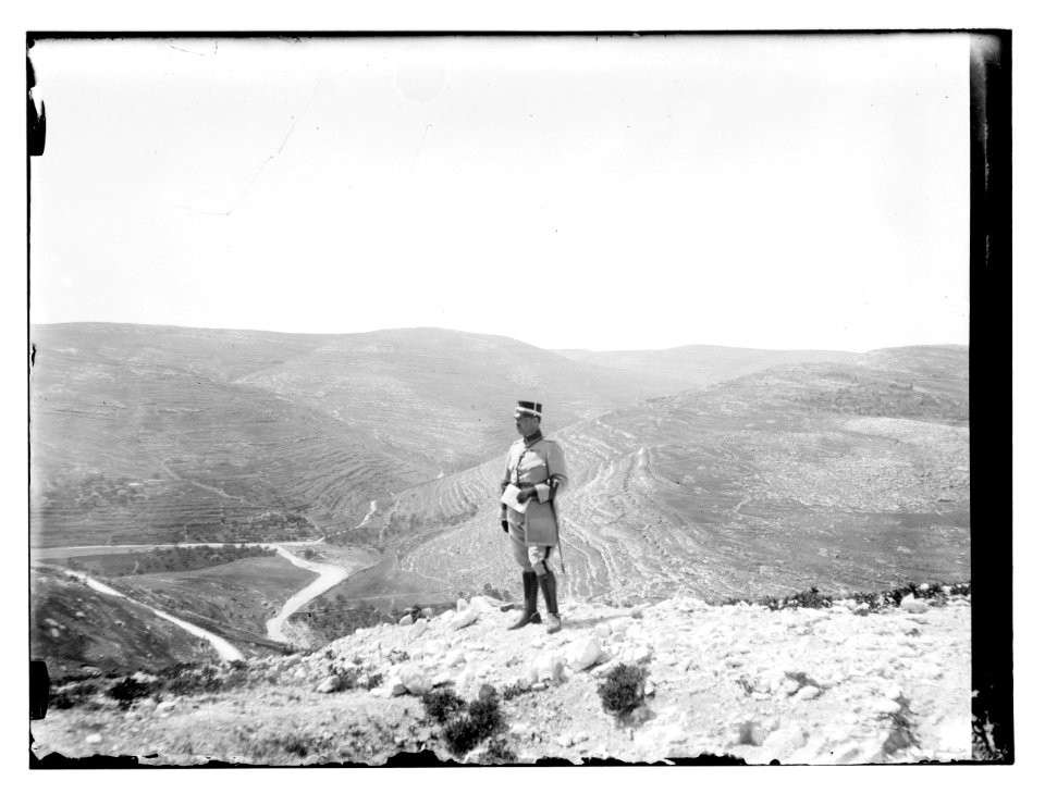 Turkish officer and view of trenches LOC matpc.11605