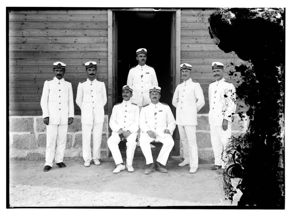 Turkish Ottoman naval officers at a Dead Sea base LOC matpc.09223