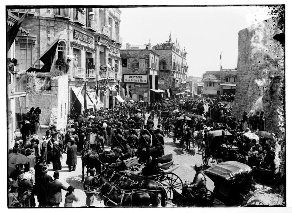 Turkish troops on David Street, 1898 (Jerusalem). LOC matpc.04768