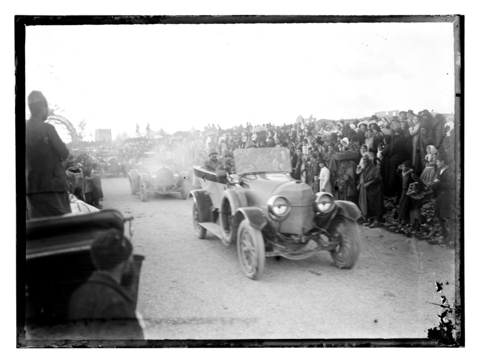Turkish officials in street procession. Motorcade procession LOC matpc.11600